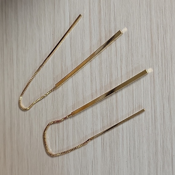 🔥LAST PAIR🔥 PENDULUM STYLE THREADER EARRINGS - Picture 4 of 5